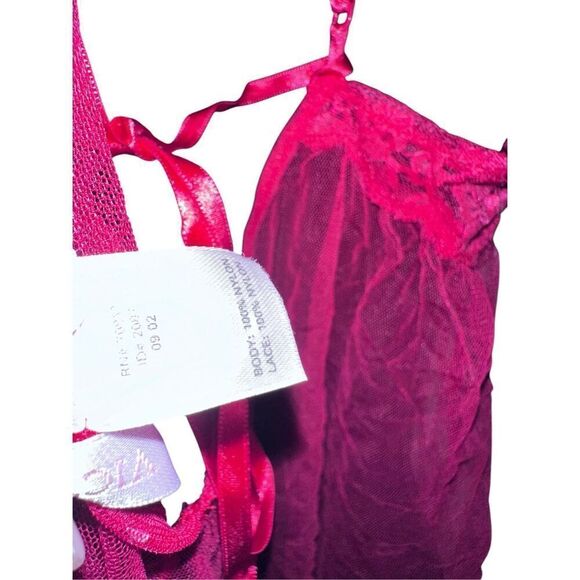 Beautiful Vintage VTG 90's Y2K Victoria’s Secret red baby doll Nightgown Sleep S - Picture 7 of 8